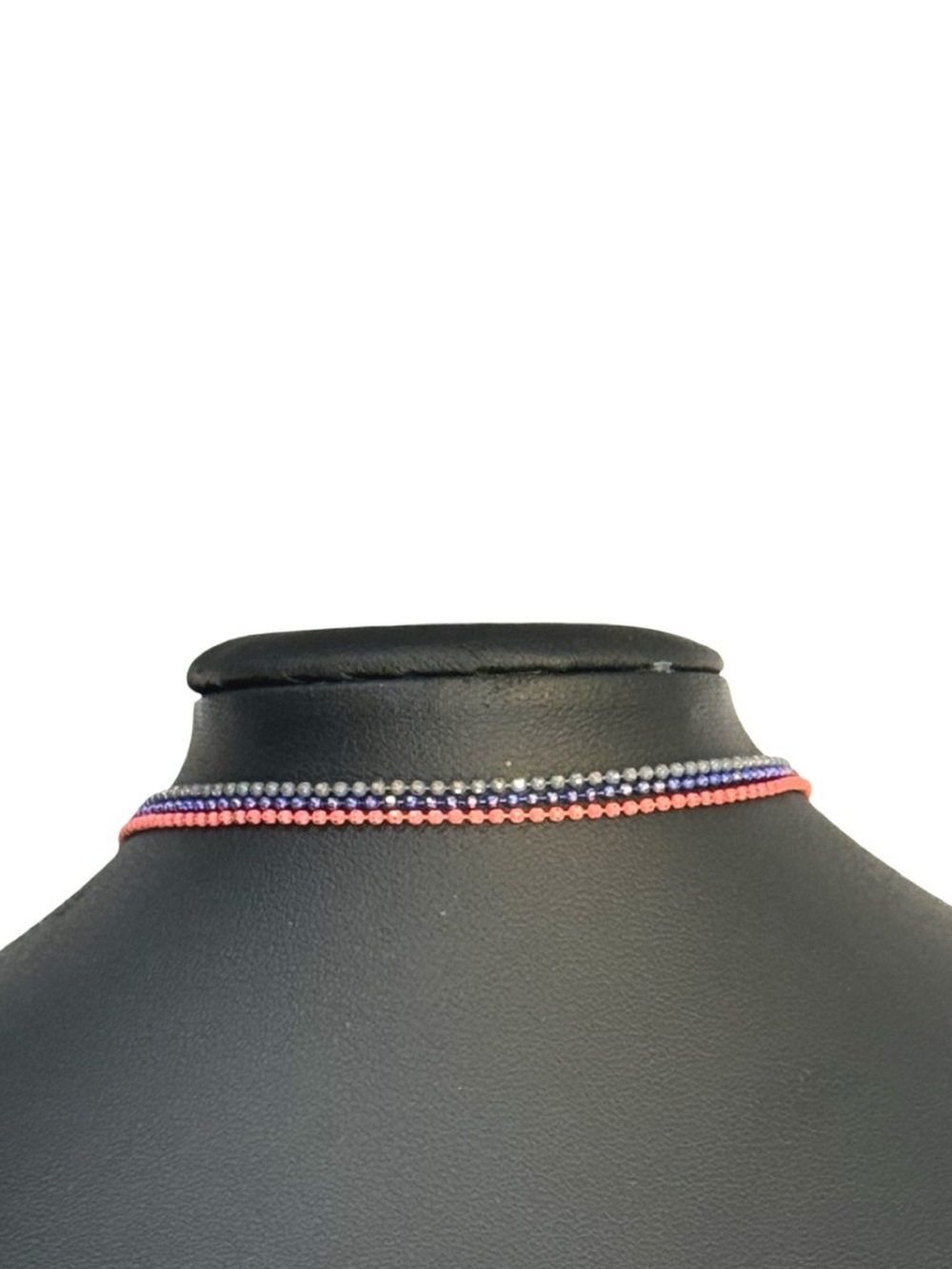 Tri Tone Beaded Ankle Bracelet